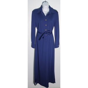 Vintage Kimberly Womens Long Navy Blue Dress Size S/Medium 60s 70s Glam Boho